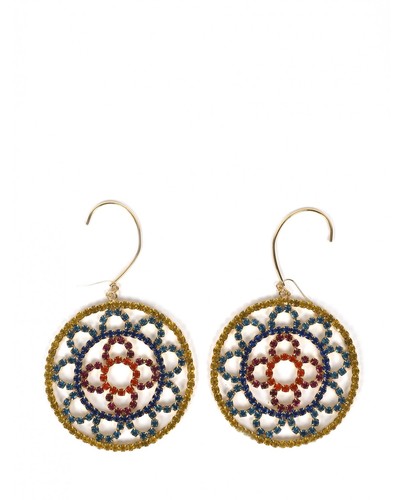 Area multicoloured Crystal Crochet earrings