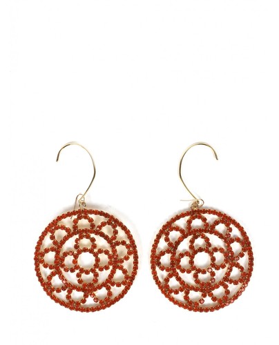 Area orange Crystal Crochet Earrings