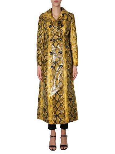 STAND SASHA DOUBLE-BREASTED PYTHON PRINTED TRENCH