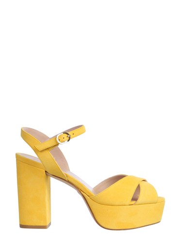 STUART WEITZMAN IVONA SUEDE LEATHER SANDALS WITH PLATEAU