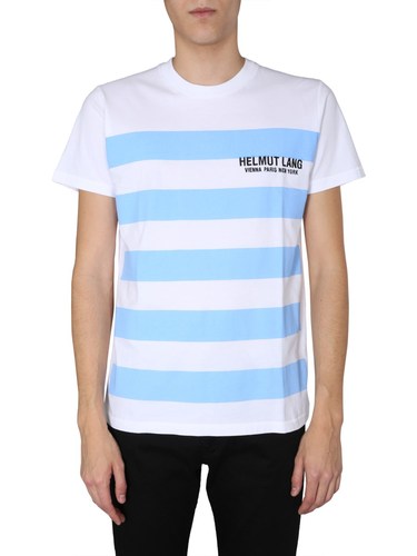 HELMUT LANG COTTON CREW NECK T-SHIRT WITH PRINTED LOGO