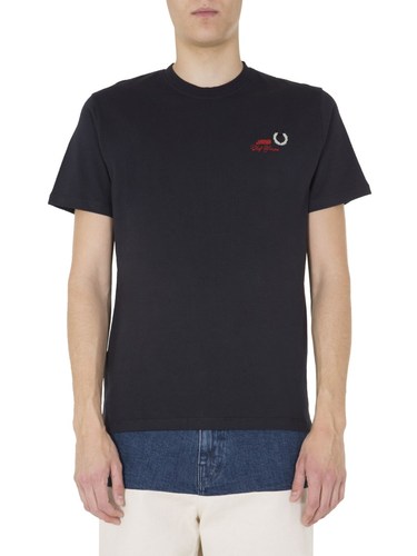 FRED PERRY X RAF SIMONS CREW NECK COTTON T-SHIRT WITH LOGO