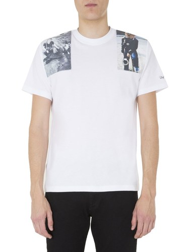 FRED PERRY X RAF SIMONS OVERSIZE FIT PRINTED COTTON T-SHIRT