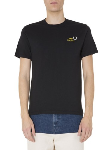 FRED PERRY X RAF SIMONS CREW NECK COTTON T-SHIRT WITH LOGO