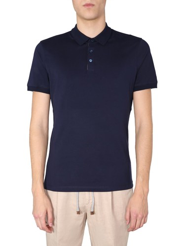 BRUNELLO CUCINELLI SLIM FIT COTTON POLO SHIRT WITH CONTRAST DETAIL