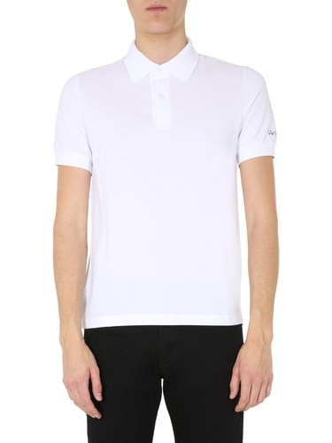 FRED PERRY X RAF SIMONS SLIM FIT COTTON PIQUE POLO SHIRT WITH EMBROIDERED LOGO