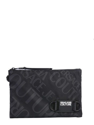 VERSACE JEANS COUTURE NYLON POUCH WITH LOGO