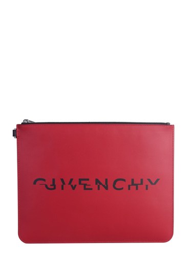 GIVENCHY LARGE LEATHER POUCH WITH LOGO