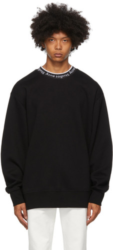 Acne Studios Black Jacquard Logo Sweatshirt