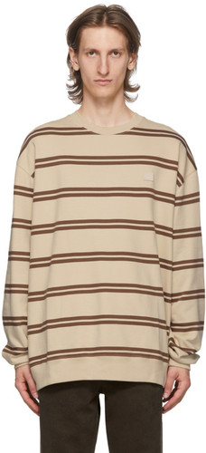 Acne Studios Beige Striped Patch Sweatshirt