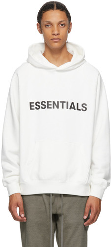 Essentials White Pullover Hoodie