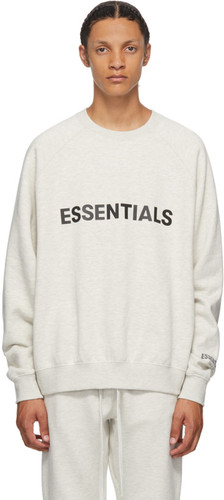 Essentials Grey Heather Crewneck Pullover Sweatshirt