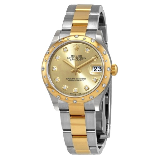 Rolex Datejust 31 Automatic Champagne Diamond Dial Ladies Steel and 18kt Yellow Gold Oyster Watch 278343CDO