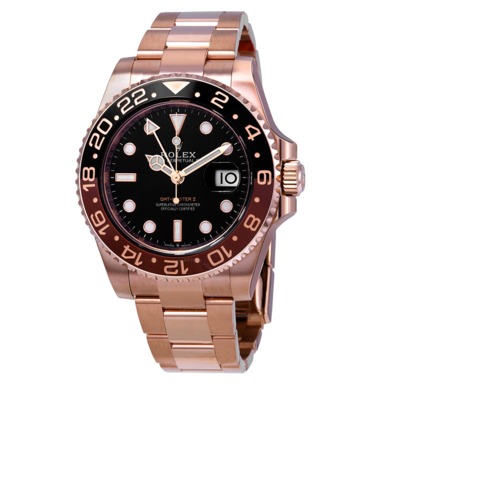 Rolex GMT-Master II Automatic Mens 18kt Everose Gold Oyster Coke Bezel Watch 126715BKSO