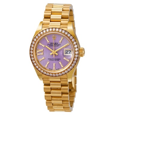 Rolex Lady-Datejust 28 Liliac Dial 18K Yellow Gold President Automatic Ladies Watch 279138LISRDP