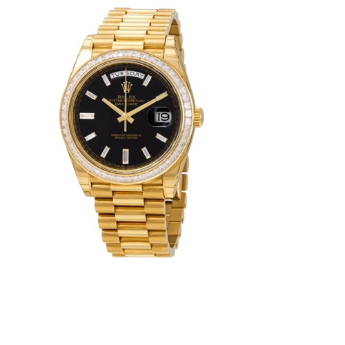 Rolex Day-Date Black Dial 18K Yellow Gold President Automatic Mens Watch 228398BKDP