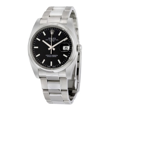 Rolex Oyster Perpetual Date 34 Black Dial Stainless Steel Bracelet Automatic Mens Watch 115200BKSO